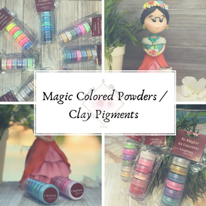 Colored powders, mica powders, pigments and dyes for your clay creations