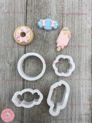 clay, hair bow decorations in clay, hair bow, cold porcelain, polymer clay, cookie cutters, clay cutters, figurines, figuritas, porcelana fria, porcelanicron