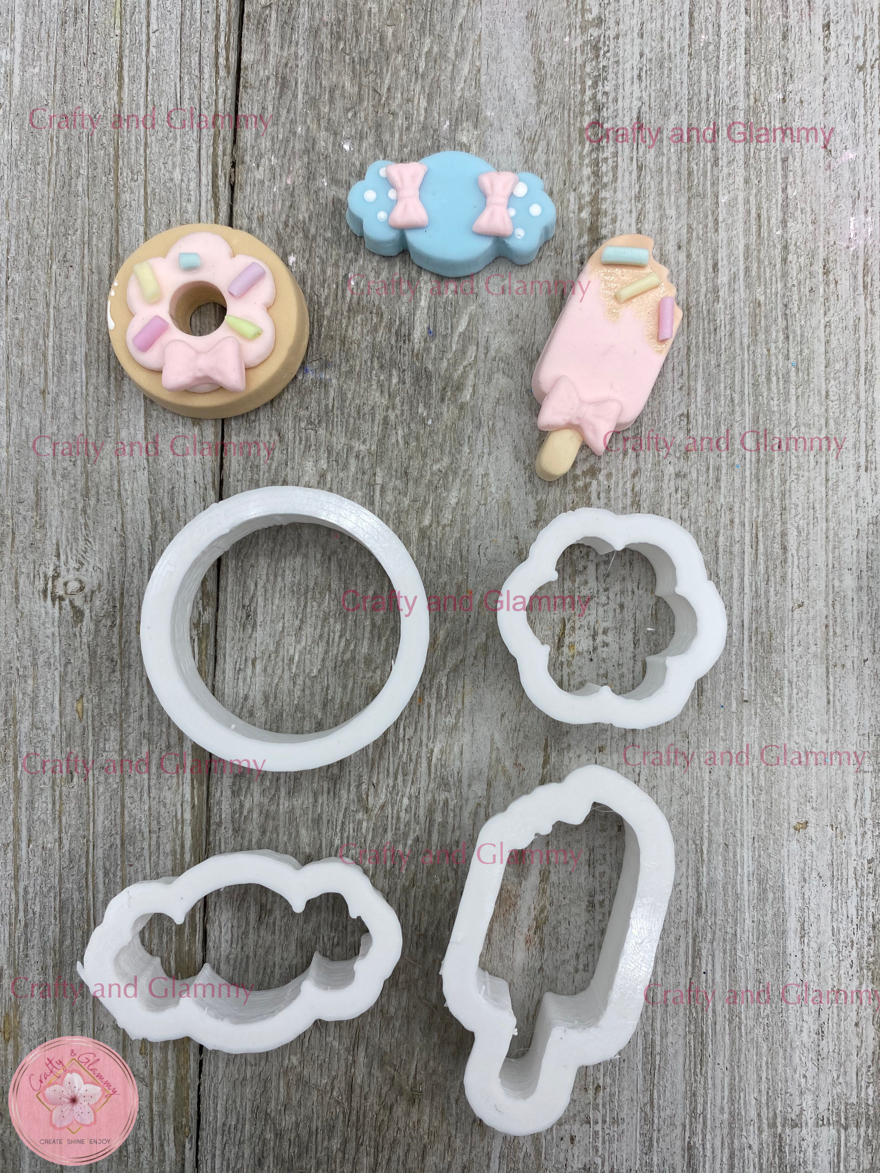 clay, hair bow decorations in clay, hair bow, cold porcelain, polymer clay, cookie cutters, clay cutters, figurines, figuritas, porcelana fria, porcelanicron