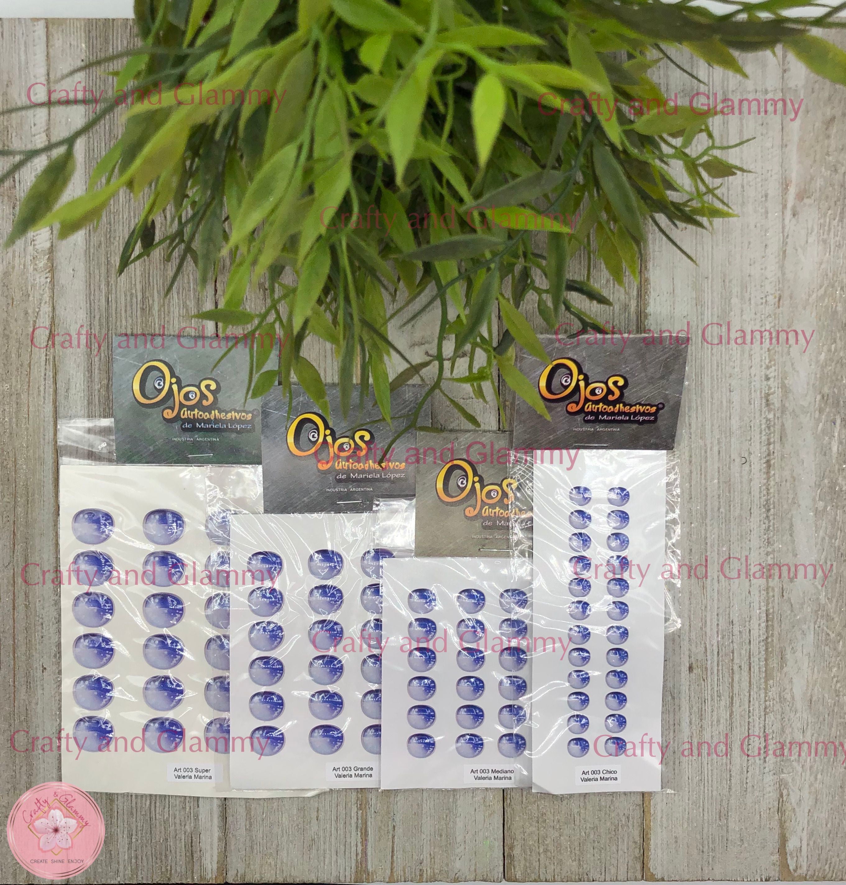 3Deyes, adhesive stickers, decal stickers, 3D eyes, ojos autoadhesivos, ojos 3D, resin eyes, ojos resinados, Mariela Lopez, Valeria Marina