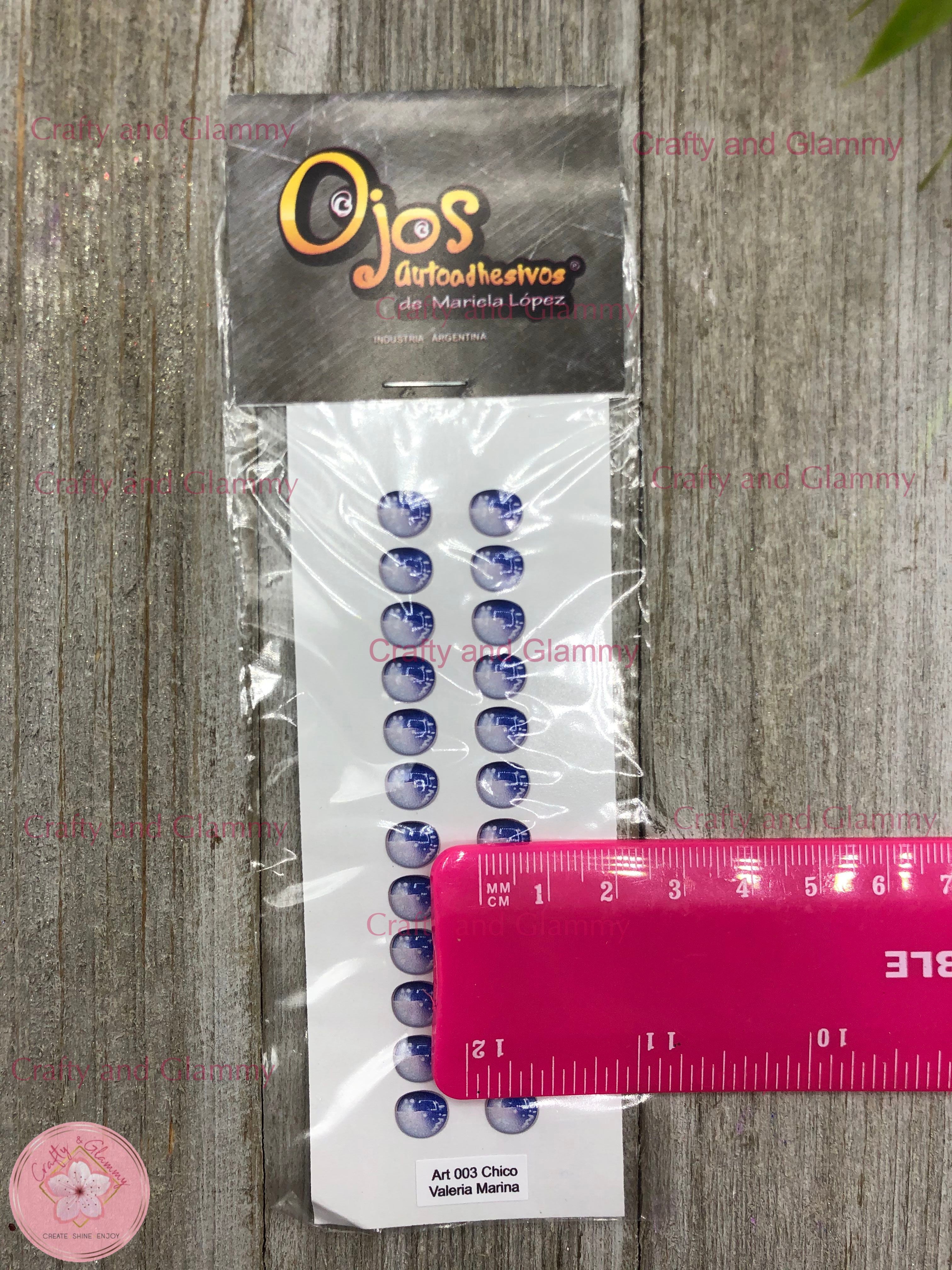 3Deyes, adhesive stickers, decal stickers, 3D eyes, ojos autoadhesivos, ojos 3D, resin eyes, ojos resinados, Mariela Lopez, Valeria Marina