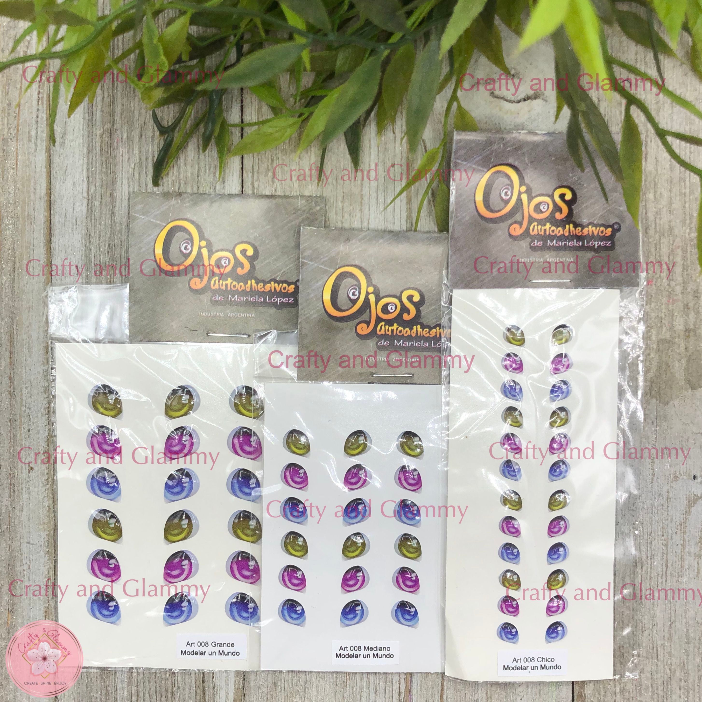 3Deyes, adhesive stickers, decal stickers, 3D eyes, ojos autoadhesivos, ojos 3D, resin eyes, ojos resinados, Mariela Lopez, Valeria Marina