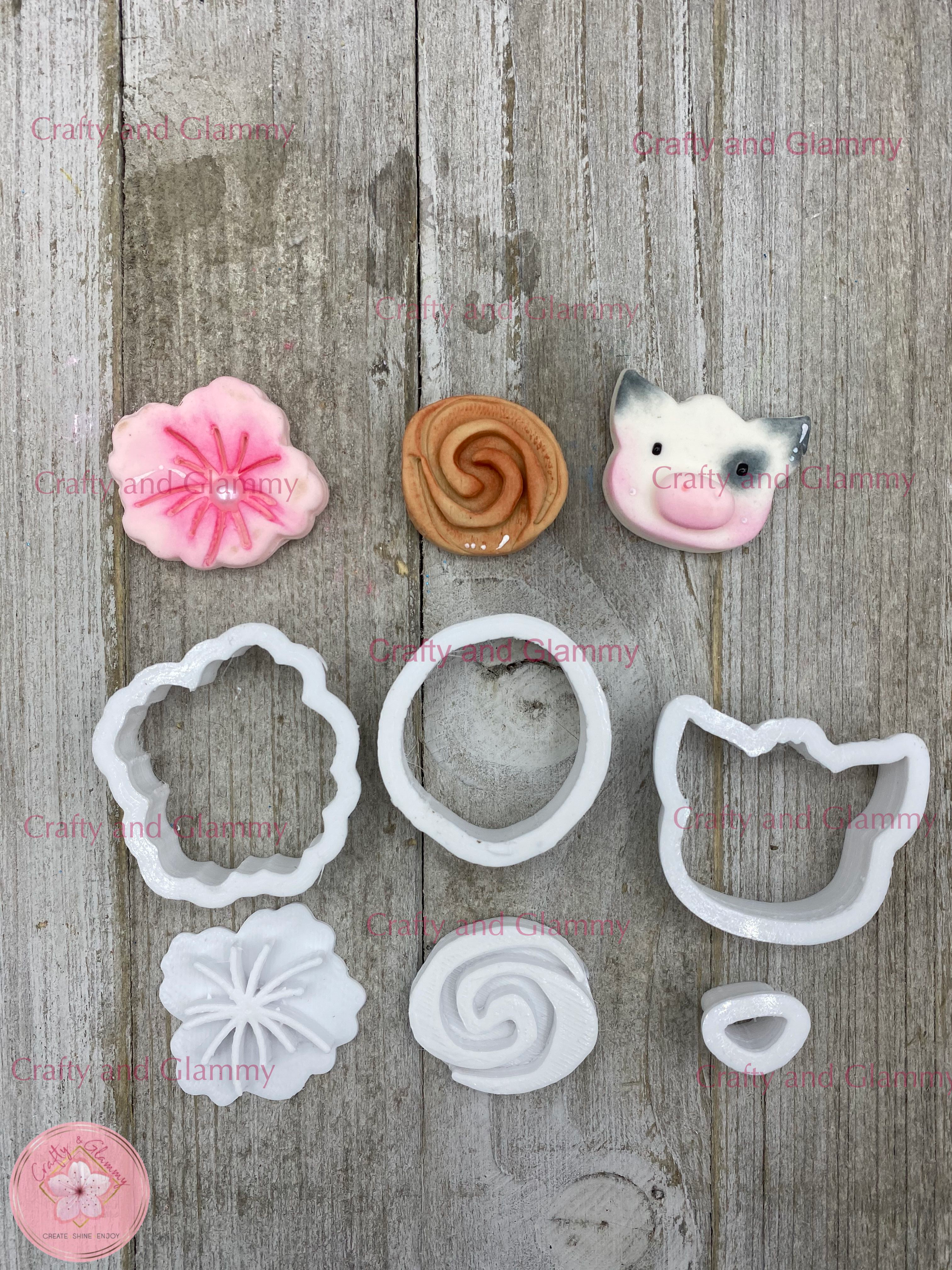 clay, hair bow decorations in clay, hair bow, cold porcelain, polymer clay, cookie cutters, clay cutters, figurines, figuritas, porcelana fria, porcelanicron